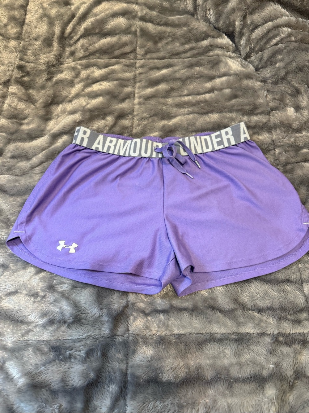 Under Armour Lavender Women's Athletic Shorts with Branded Waistband